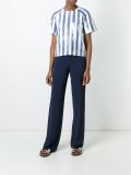 striped print blouse
