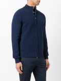 textured zip cardigan 
