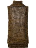 turtleneck sleeveless blouse