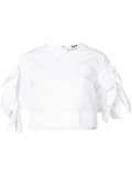 ribbon sleeve crop top
