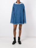 denim hooded flared dress