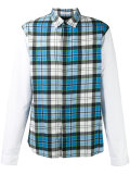 panelled checked shirt