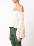 off-shoulders fringed blouse