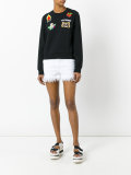 frayed hem denim shorts