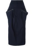 pocket detail fitted skirt