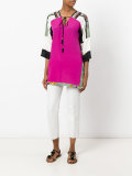 tassel tie printed blouse 