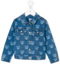 teddy bear print denim jacket