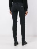 skinny fit zip detail shiny jeans