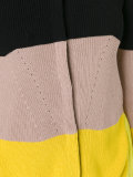 sheer panel striped cardigan