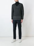 striped v-neck jumper