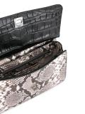snakeskin print shoulder bag