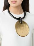 oversized disc pendant necklace