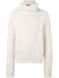 ribbed high collar sweater