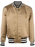 striped trim bomber jacket