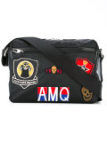 badge print messenger bag