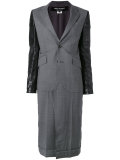 leather-panelled coat