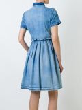 embroidered flower denim dress