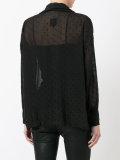 shawl lapel sheer shirt