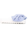 checked bow sandals 