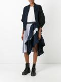 pleated asymmetric midi skirt