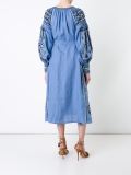embroidered flared midi dress 