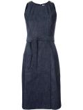 belted denim dress