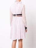 embellished waist pleated dress