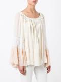 colour block drawstring blouse