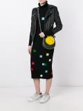 pompom saddle shoulder bag