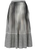 pleated stripes skirt