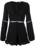 V-neck ruffled playsuit
