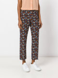 tile print cropped trousers