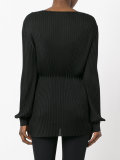 ribbed tie waist cardigan