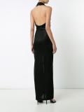 lateral slit halterneck dress