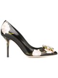 embellished tulip print pumps