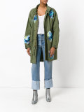 floral patches military coat