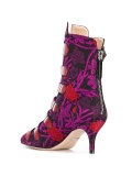 jacquard buckled ankle boots