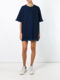 raw edge denim T-shirt dress