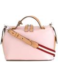 striped strap tote