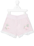 rose appliqué shorts