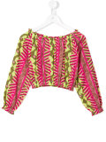 printed off-the-shoulder blouse