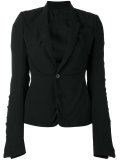 gathered one-button blazer