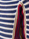 striped, half length sleeve knit top 