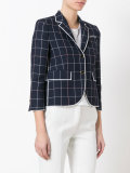 checked cropped blazer