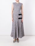 sleeveless long tweed dress