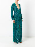 velvet deep V-neck gown