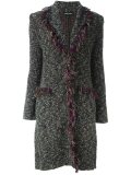 fringed bouclé knit coat