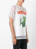 skeleton print sheer T-shirt
