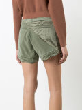 panelled satin and cotton shorts