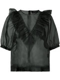 transparent ruffle blouse